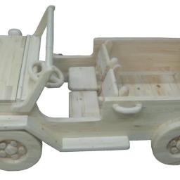 Drewniana zabawka do ogrodu dla dzieci - samochód Jeep
